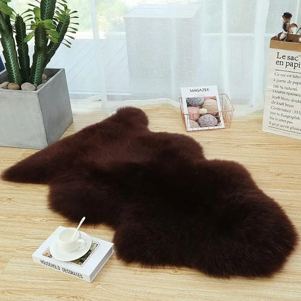 New Premium Genuine Sheepskin Rug Brown Real Australia Sheepskin Natural Luxury